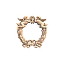 Gietijzeren wandornament - engelen - rond - rustiek