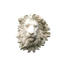 Leeuwenkop - polystone - 48 cm - wit - gedetailleerd