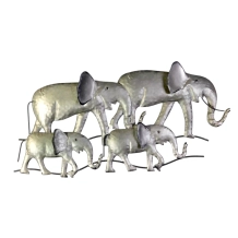 Olifantenfamilie van metaal – 80 cm – wanddecoratie
