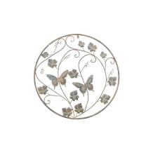 Metalen wandornament - bladeren en vlinders - rustiek