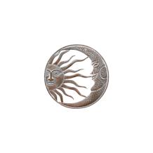 Metalen wandornament - zon en maan - rond - rustiek