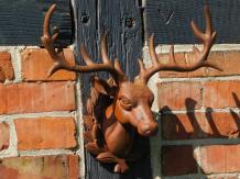 Wandornament Hirschkopf - Braun - Gusseisen oxid