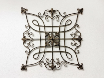 Decoratief Wandornament Klassiek - 70 x 70 cm - Metaal - Bruin