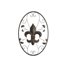 Metalen wandornament - Franse lelie - bruin - rustiek