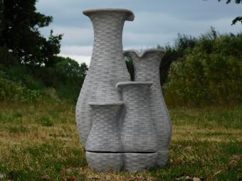 Wateruitloop met 4 Kruiken - 70 x 40 cm - Steen