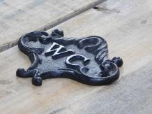 Wegweiser zur Toilette, Türschild 'Toilette' - Metall, schwarz