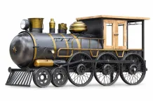 Retro trein bar – 230 cm – exclusieve metalen wijnmeubel