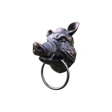 Wildzijn hoofd ijzer in brons-look, met handdoek ring