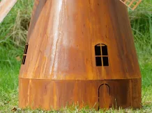 Metalen tuinwindmolen XL – roestlook – 110 cm hoog