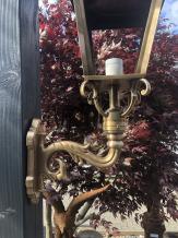 Wandleuchte quadratisch L aus Kupfer und Messing