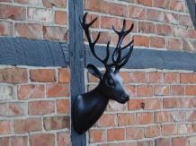 Cerf - statue aluminium - 57 cm - noir