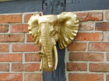 Wandschmuck - Polystone - Elefant - Gold - im Detail