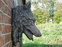Wolvenkop - polystone - 43 cm - grijs - gedetailleerd
