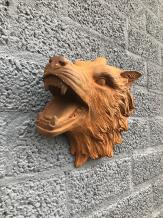 Wanddekoration aus Gusseisen – Wolfskopf – rustikale Dekoration