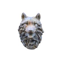 Wolvenkop - polystone - 43 cm - oxide - gedetailleerd