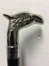Wandelstok hardhout met nikkelen adelaar handvat