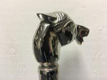 Wandelstok hardhout met nikkelen paard