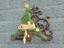 Frog - Gartenschlauchhalter aus Gusseisen - mit Wasserhahn