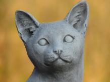 Sitzende Katze - Tierstatue aus Stein - 40 cm - klassisch