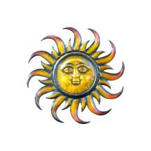 Metalen ornament zon – 80 x 80 cm – wanddecoratie in kleur