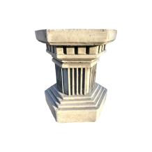 Zeshoekig zuil - steen - 43 cm - klassiek wit - strak