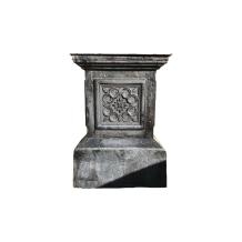 Vierkante zuil - gietijzer - 50 cm - zwart - massief
