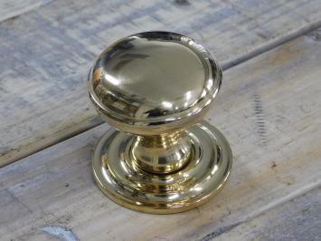 Antieke Messing Deurknop Met Rozet 70mm – Massief Vaststaand Voor Huisdeur