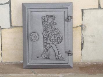 Porte de nettoyage en fonte avec serrure, non traitée en couleur