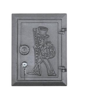 Porte de nettoyage en fonte avec serrure, non traitée en couleur