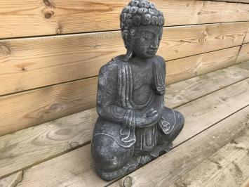 Buddha mit Handgesten-Meditation, aus massivem Stein