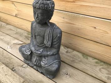 Buddha mit Handgesten-Meditation, aus massivem Stein