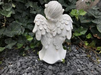 Engelstatue mit Kreuz, aus Polystone