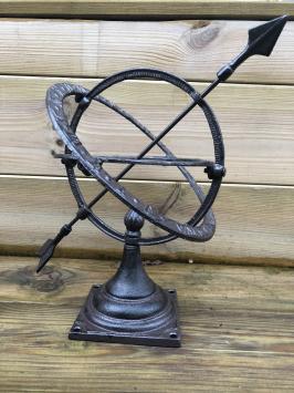 Cadran solaire – décoration en fonte – marron classique – 32 cm