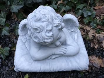 Liggende engel op kussen - stenen beeld - 25 cm - klassiek