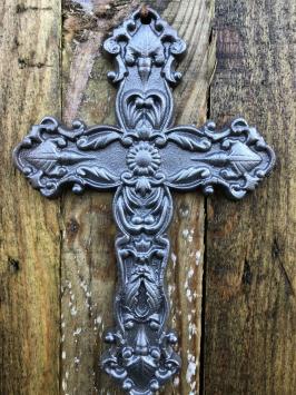 Kruis gemaakt van gietijzer, tuinbeeld / decoratie