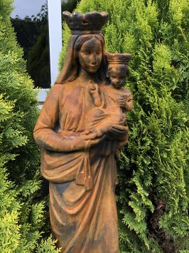 Maria met kind - op sokkel - steen - 120 cm - oxide