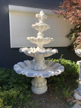 Fontaine de jardin à 4 vasques – 210 cm – pierre massive