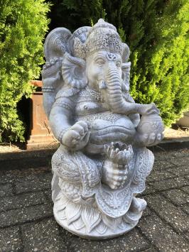 Ganesha - Steinstatue - 68 cm - klassisch weiß - Hinduismus