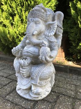Ganesha - Steinstatue - 68 cm - klassisch weiß - Hinduismus