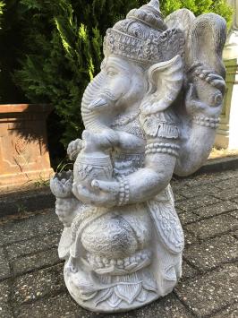 Ganesha - Steinstatue - 68 cm - klassisch weiß - Hinduismus