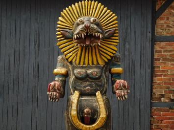 Balinesischer Tiger - handgefertigt aus Holz - 290 cm - schwarz