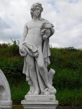 Bacchus - statue en pierre - 144 cm - blanc classique - romain
