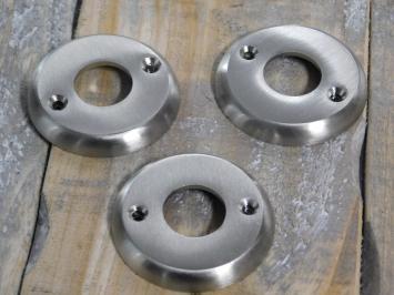 Ensemble de quincaillerie pour porte de toilettes - poignées de porte + serrure rotative, nickel mat