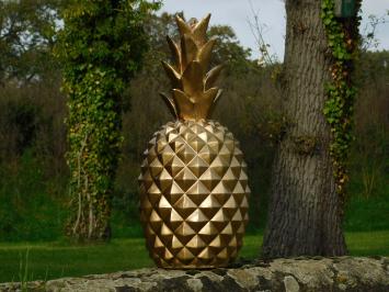 Ananas - polystone beeld - 68 cm - goudkleurig - in detail