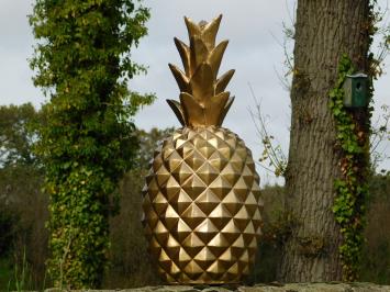 Ananas - polystone beeld - 68 cm - goudkleurig - in detail