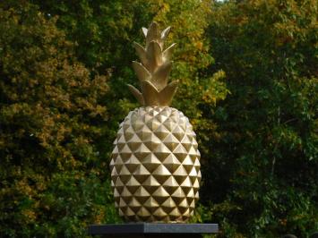 Ananas - polystone beeld - 68 cm - goudkleurig - in detail