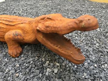 Krokodil - stenen dierenbeeld - 120 cm - oxide - klassiek
