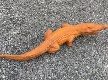 Krokodil - stenen dierenbeeld - 120 cm - oxide - klassiek
