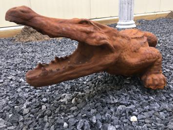Krokodil - stenen dierenbeeld - 120 cm - oxide - klassiek