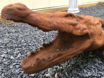 Krokodil - stenen dierenbeeld - 120 cm - oxide - klassiek